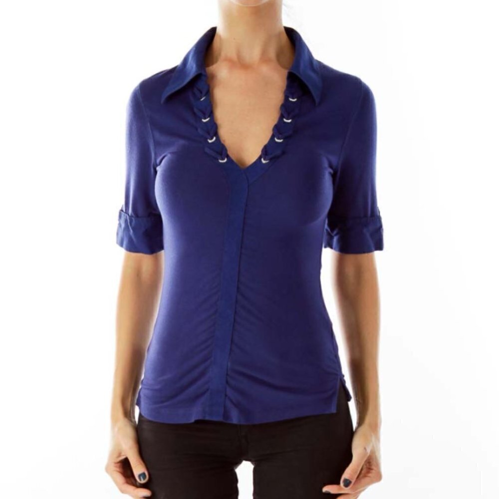 Karen Millen Navy V-neck Top